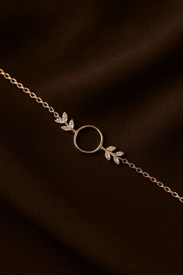 6 Leaf Bracelet Minimalist Leaf Bracelet - Image 1